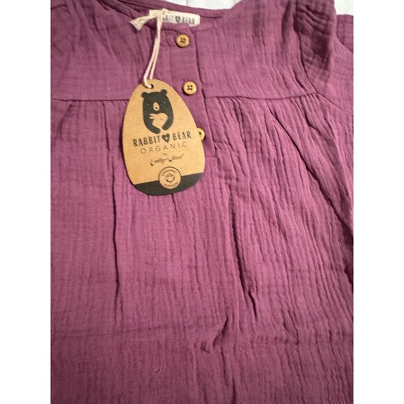 Rabbit & Bear Organic Cotton Baby Outfit Set 18 Months Purple Top White Leggings - Picture 3 of 10